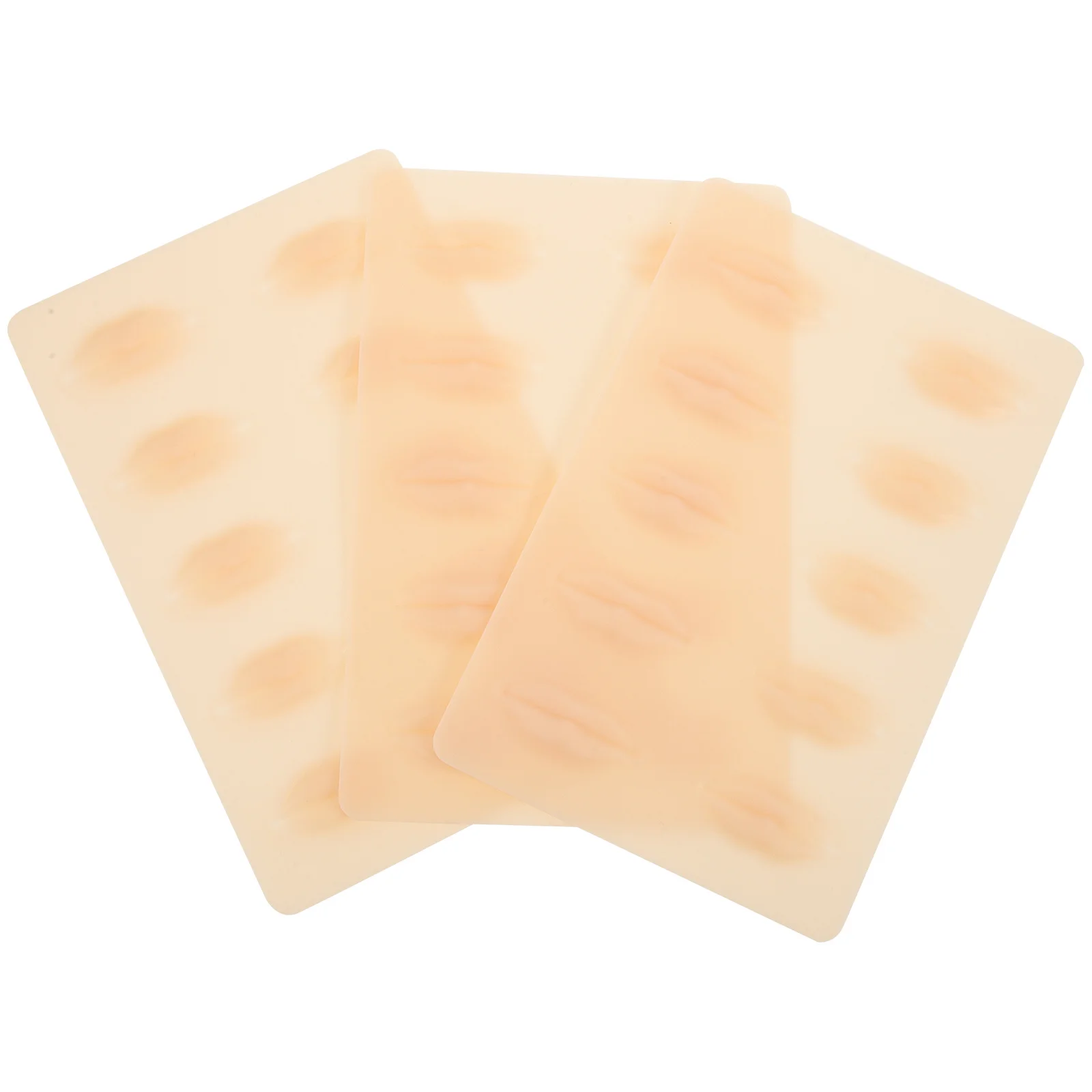 

3 Sheets Fake Lip Skin 3D Silicone Artificial Lip Tattoo Practice Silicone Fake Lips Practice Skin for Beginners and