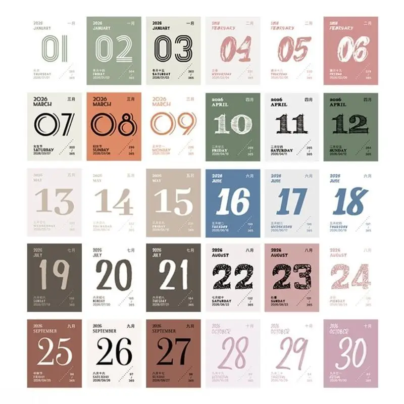 

D08B 365-дневные отрывные бумажные блокноты для письма календаря портативные для контрольного списка примечаний