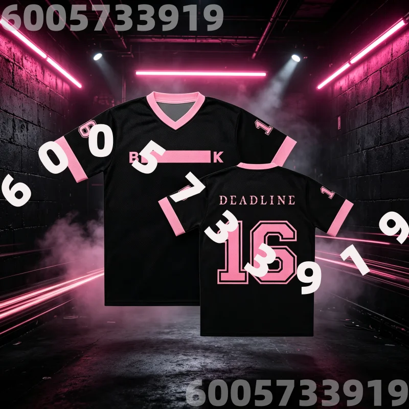 DEADLINE Number 16 Jersey Short Sleeve V-neck Men Women T-shirt Unisex Streetwear Casual Design 3D Printing Family Kids Tees