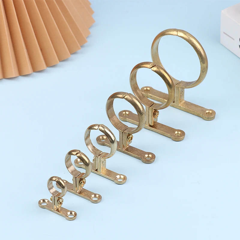 1Pc Fit 15 22 28 35 42 54MM OD Brass Pipe Clip Wall Mounted Pipe Support Bracket Clip Support Fixed Plumbing Water With Base.