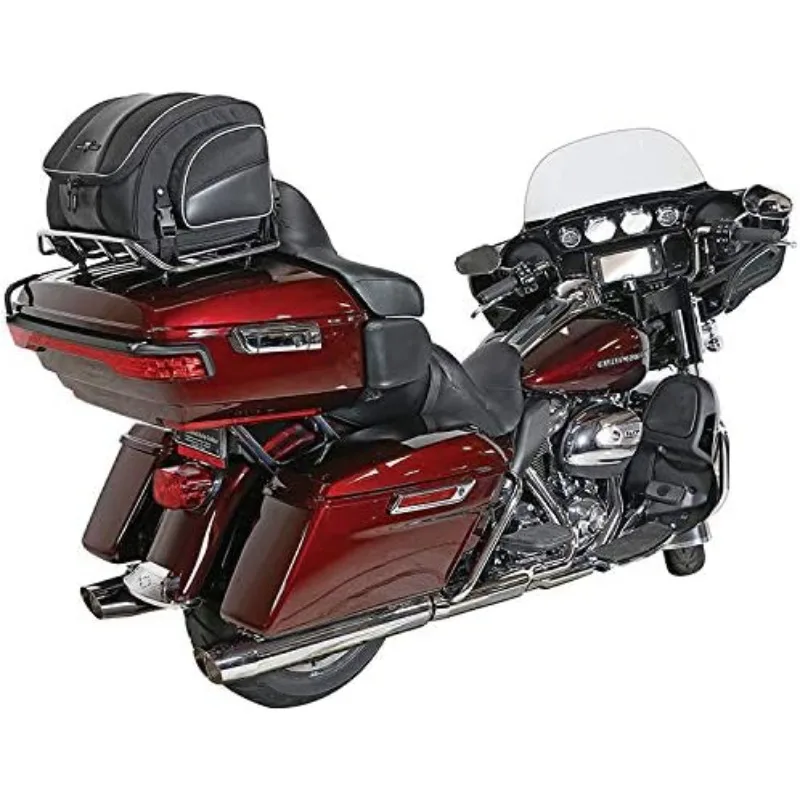 Nelson-Rigg Route 1 Weekender バックレスト/シーシーバー ラック バッグ。 Davidson、Indian、Yamaha、Suzuki のオートバイに適合