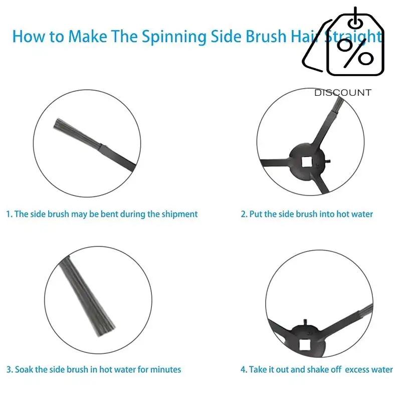 6 Pcs Side Brush For Dreame Mova M1 / Trouver M1 Cleaner Parts Replacement-Y48A