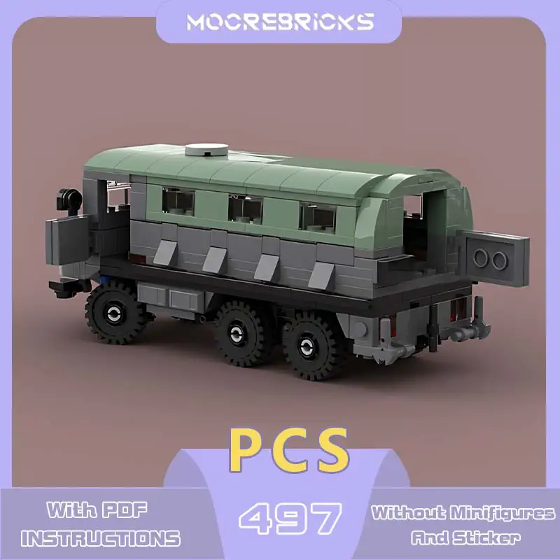 MOC-185906 Pinzgauer 718 Mini Building Blocks Set Soft-top Vehicle Model Assembly Small Particle Brick Children's Birthday Toys