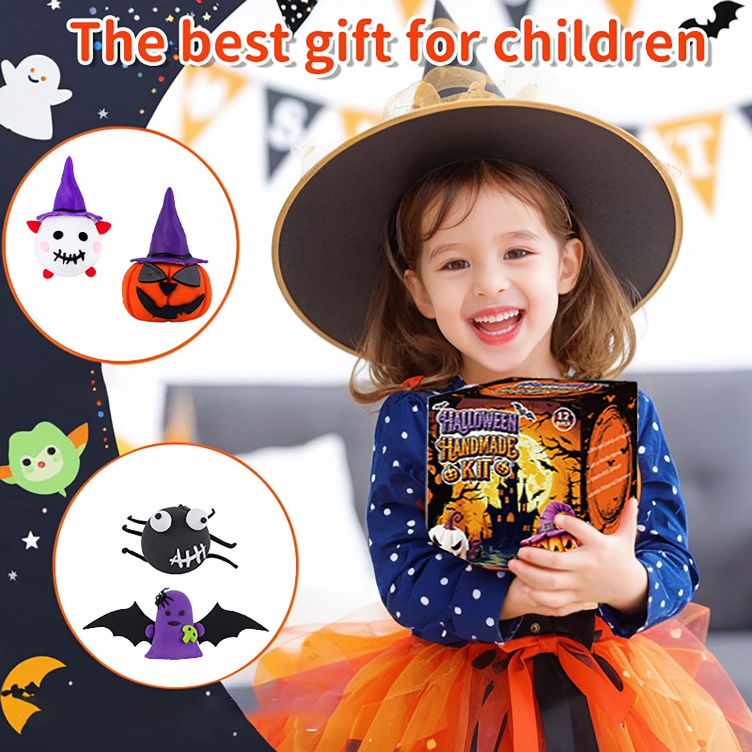 Halloween DIY handgemaakte kindervakantie klei ambachten mini pompoen hoofd decoratie cadeau
