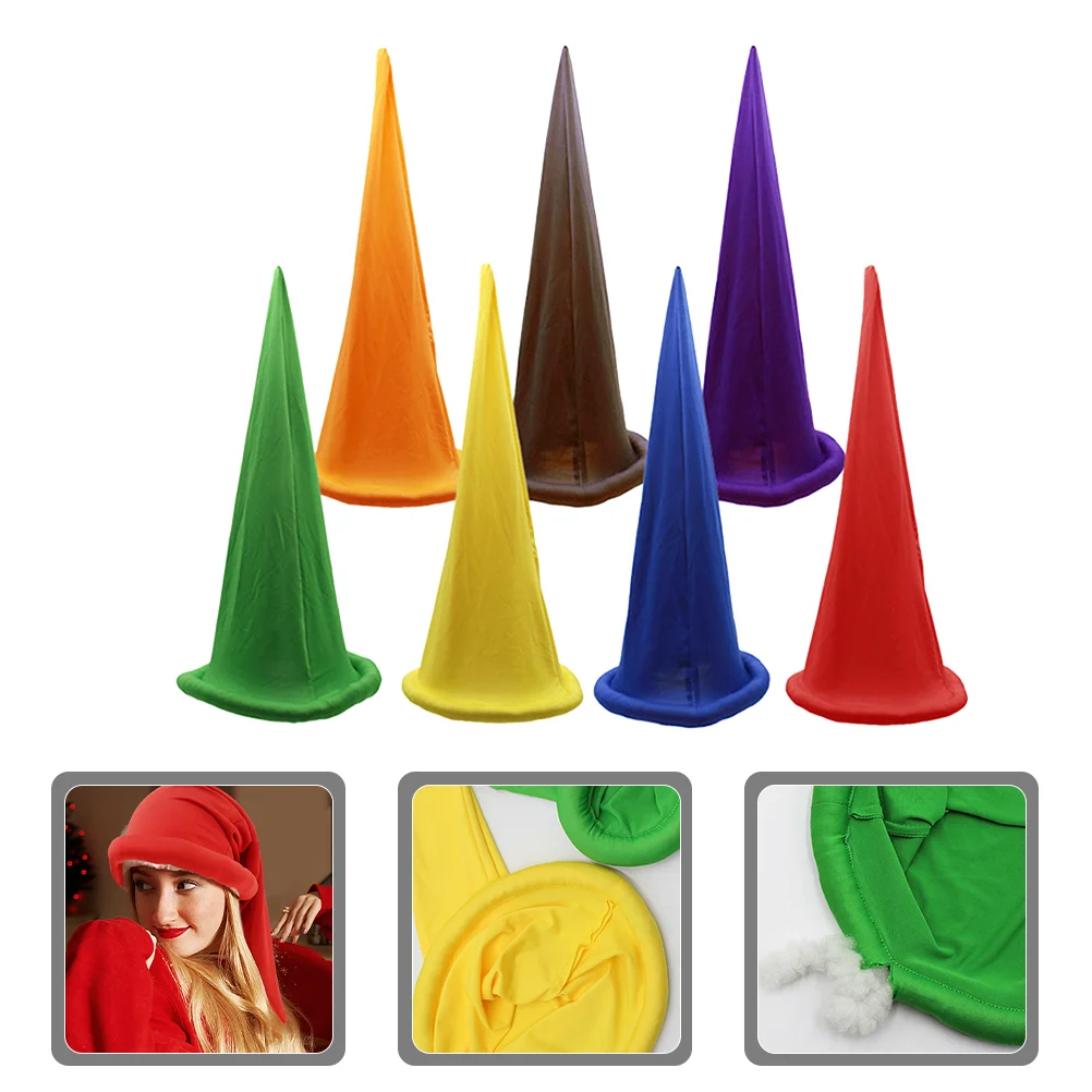 

7 Pcs Xmas Hat Hats Halloween Party Cap Santa Dwarf Child Gnome Fairy Christmas for Kids