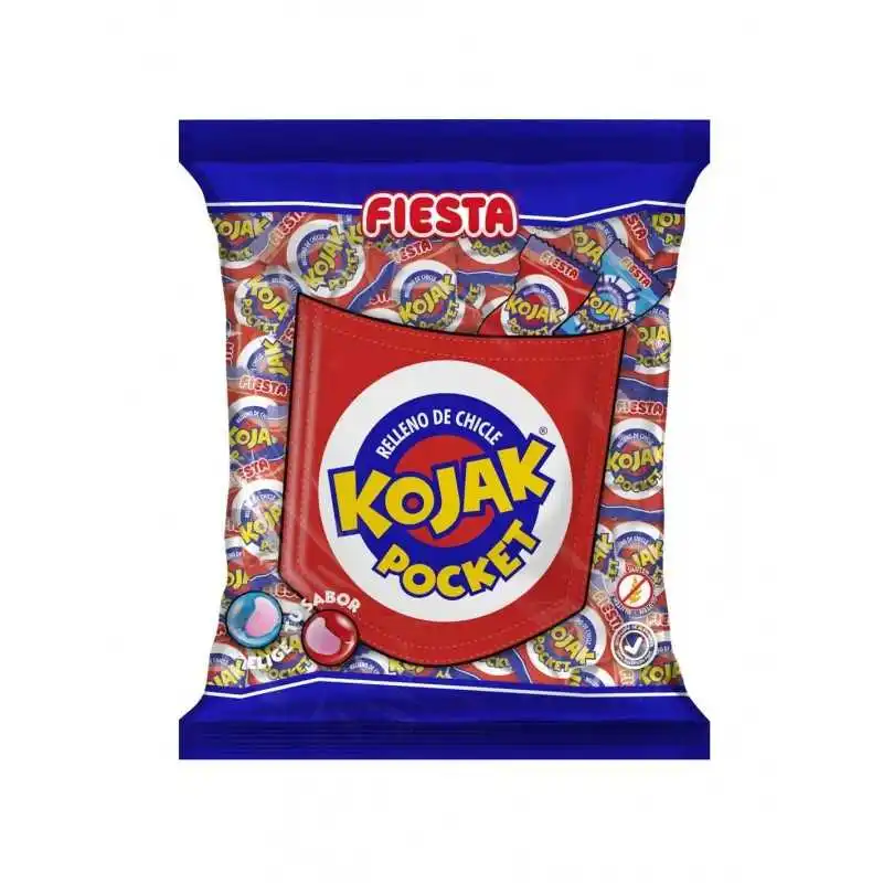 Bolon KOJAK Pocket Sabor CEREZA - Bolsa 200 Unids. - FIESTA - BOLON CEREZA KOJAK Relleno de Chicle