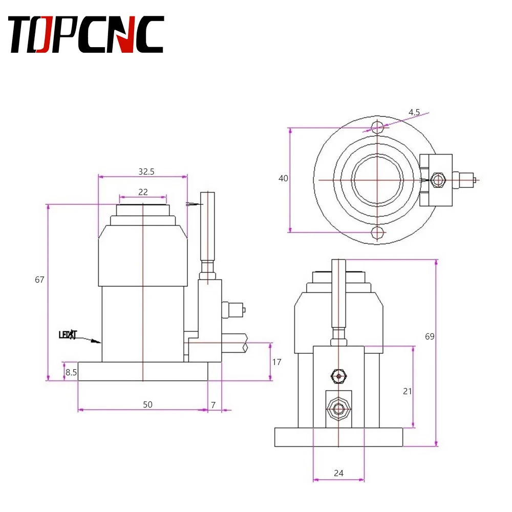 Topcc-sensor de herramienta automática de alta precisión, herramienta de eje Z CNC, Sensor de prensa, medidor de ajuste, 4 cables, máquina de