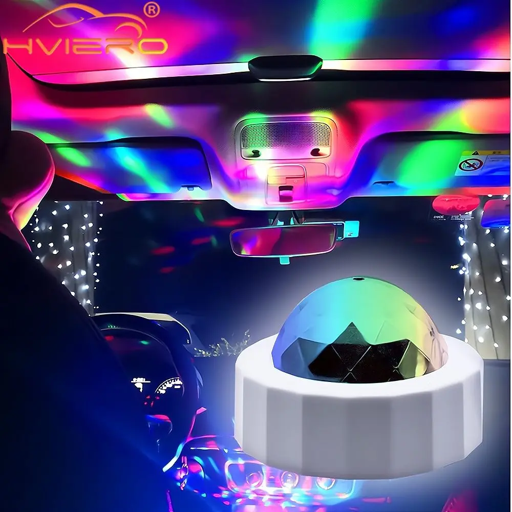 1X Auto Umgebungs Lichter DJ RGB Bunte Musik LED Party Atmosphäre Innen Beleuchtung Dome Stamm Wand Dekoration Willkommen Nacht Lampe
