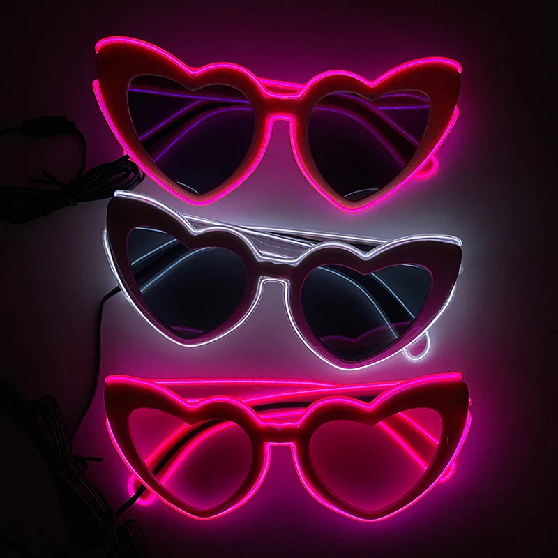 1PC leuchtende LED-Brille, leuchtende Sonnenbrille, EL-Draht, Neonbrille, leuchtet im Dunkeln, Partyzubehör, Neon-Partygeschenke für Kinder und