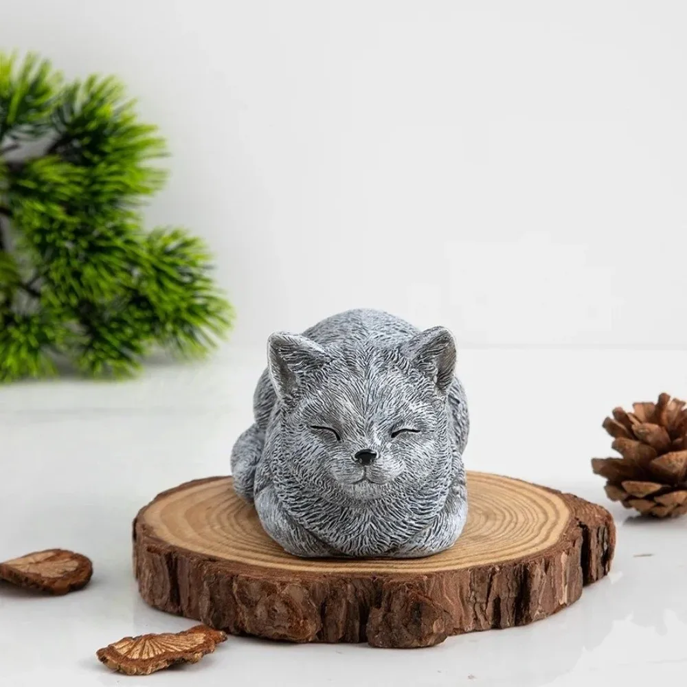 

Миниатюрная статуэтка кошки из смолы, уникальные мультяшные фигурки животных, реалистичные художественные статуэтки, украшения для двора