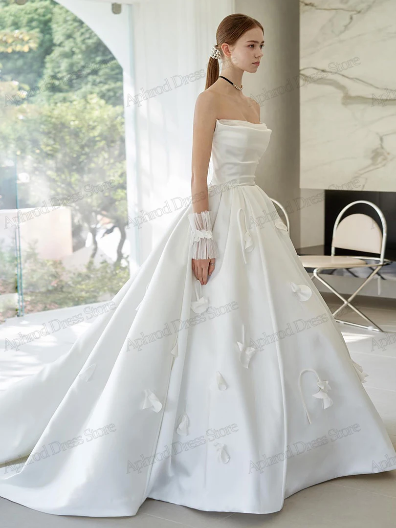 Prinzessin Brautkleider elegante Brautkleider Blume schmücken träger lose rücken freie Roben für formelle Party 2024 vestidos de novia