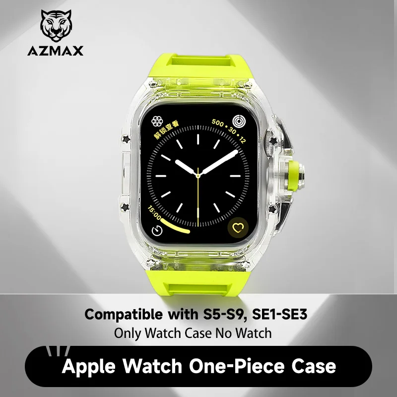 

Прозрачный защитный чехол для часов Apple 44/45 мм серии 9/8/7 SE3/6/5/4 с фторкаучуковым ремешком в комплекте детали часов