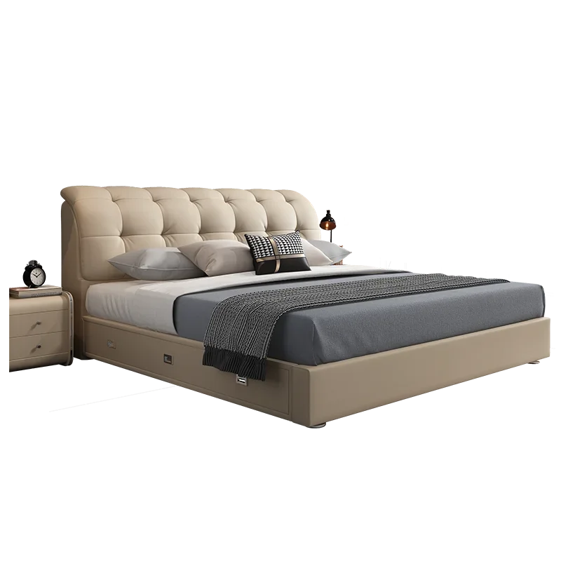 

#Factory Wholesale Top Selling king bed frame Leisure Upholstered Leather Beds Modern Upholstered King Size Bed Frames