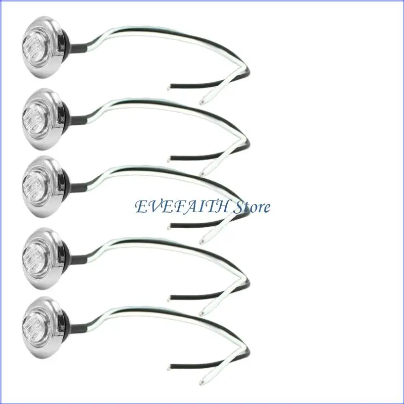 124B LED الجانب ماركر ضوء 3/4 "الجبهة الخلفية أضواء مؤشر الجانب بدوره مصباح إشارة مقاوم للماء لمقطورة الشاحنة #4