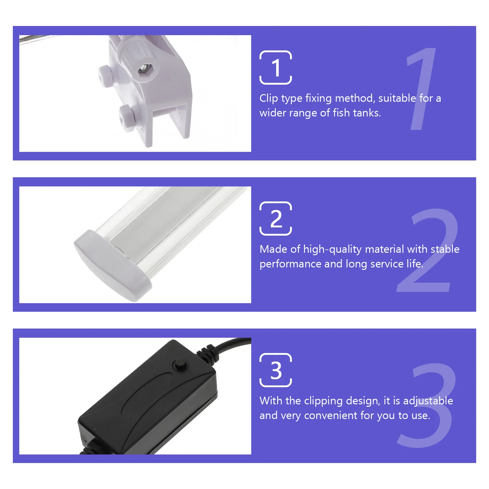 

1Pcs Aquarium Bracket Lamp with Stable Performance Long Lifespan LED Beads for Fish Tank Landscape Lighting Creative Decoration