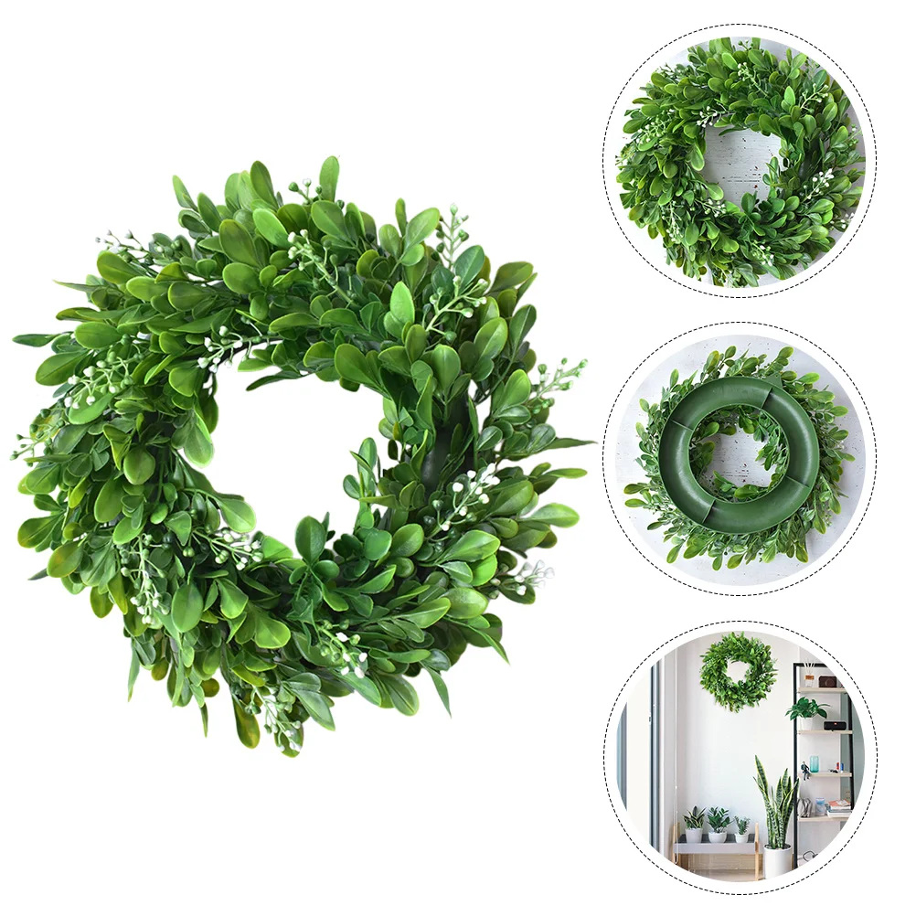 

Artificial Decor Wedding Wreath Wall Ornament Green Leaf Front Door Decor Decor Simulation Grass