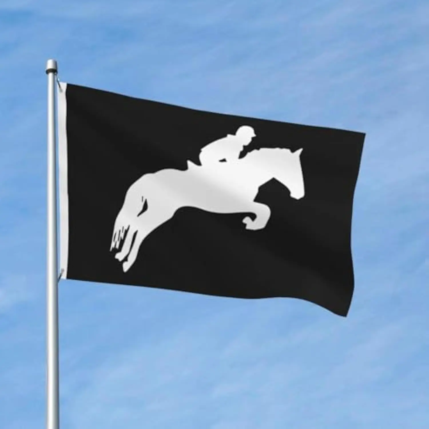 Equestrian Show Jumping Horse Rider Flag Premium Outdoor Garden Banner Decoration