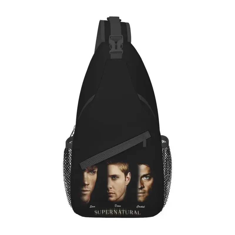 

Fashion Supernatural TV Sling Crossbody Backpack Men Dean Sam Castiel Signatures Shoulder Chest Bag for Traveling