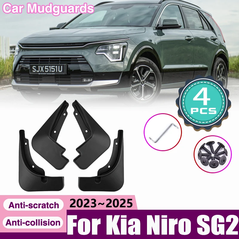 

Car Mud Flaps Fender for Kia Niro SG2 HEV 2023 2024 2025 Front Rear Mudguard Splash Guard Anti-scratch Mudflaps Auto Accessories