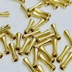 AU 750 18K White Yellow Gold Loose Bead Pipe Mountings Findings Jewelry Settings Accessories Parts for Pearls Beads 10 pcs/lot