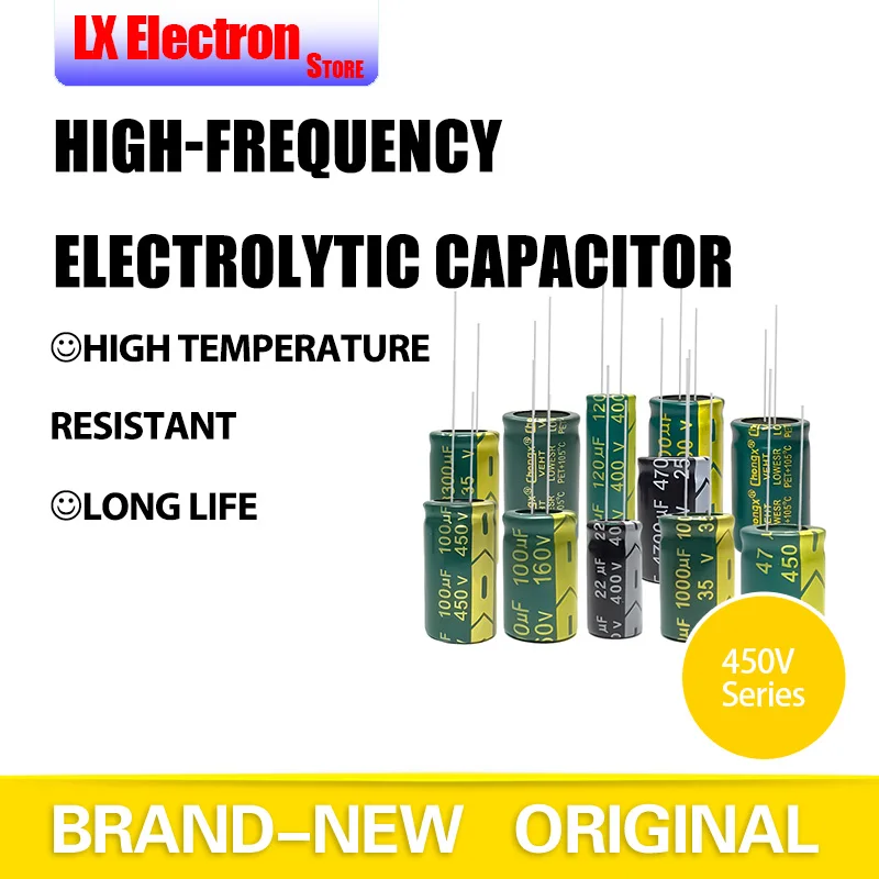 

High-Frequency Electrolytic Capacitor 450V 1/2.2/3.3/4.7/6.8/10/15/22/33/47/56/68/82/100/120/150/180/220UF