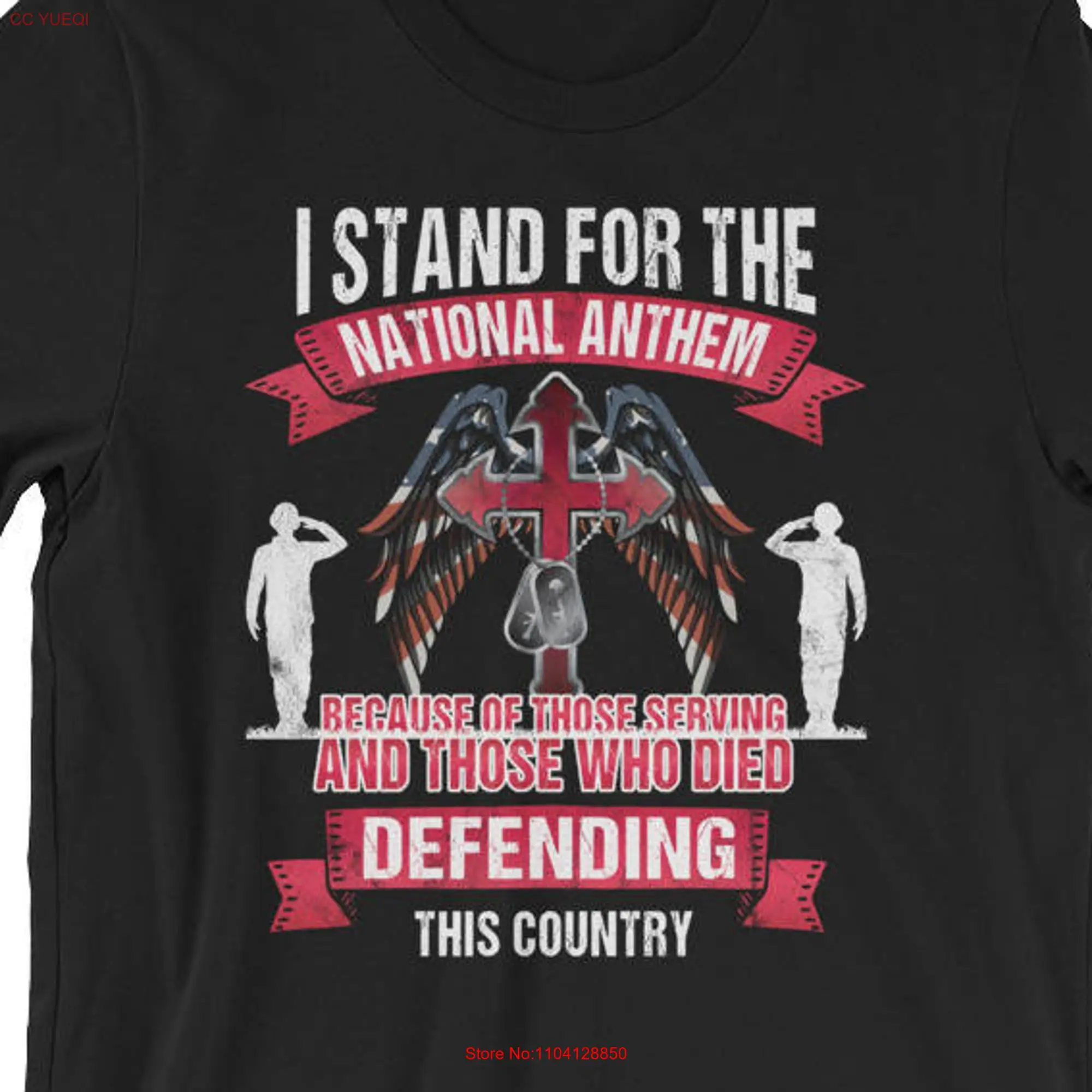 Stand for the Flag Kneel Cross UNISEX T Shirt Veteran  long or short sleeves