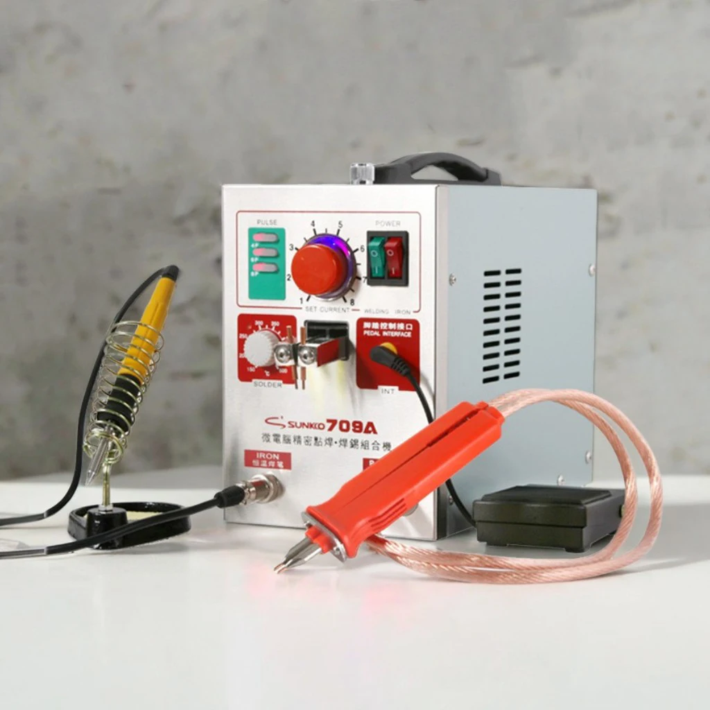 

SUNKKO 709A Battery Spot Welder Precision Pulse Welding Machine With Mobile Soldering Pen Welding Thickness 0.3MM