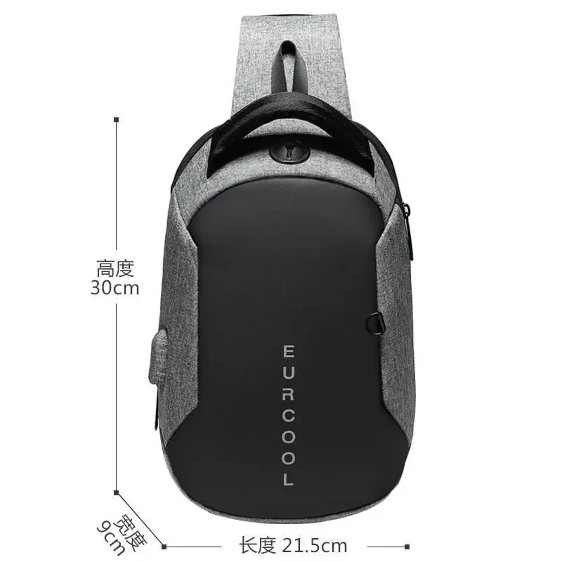 Sac de poitrine à bandoulière multifonction pour hommes, port de charge USB, pack de messagers, étanche, sacs initiés