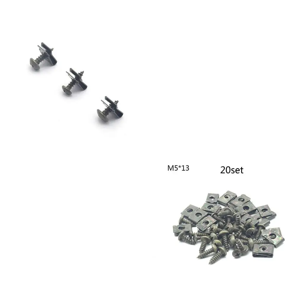 XA6H Motorcycle Anti-Rust Metal Clips Self-Tapping Screws Retainer Fairing Bolt