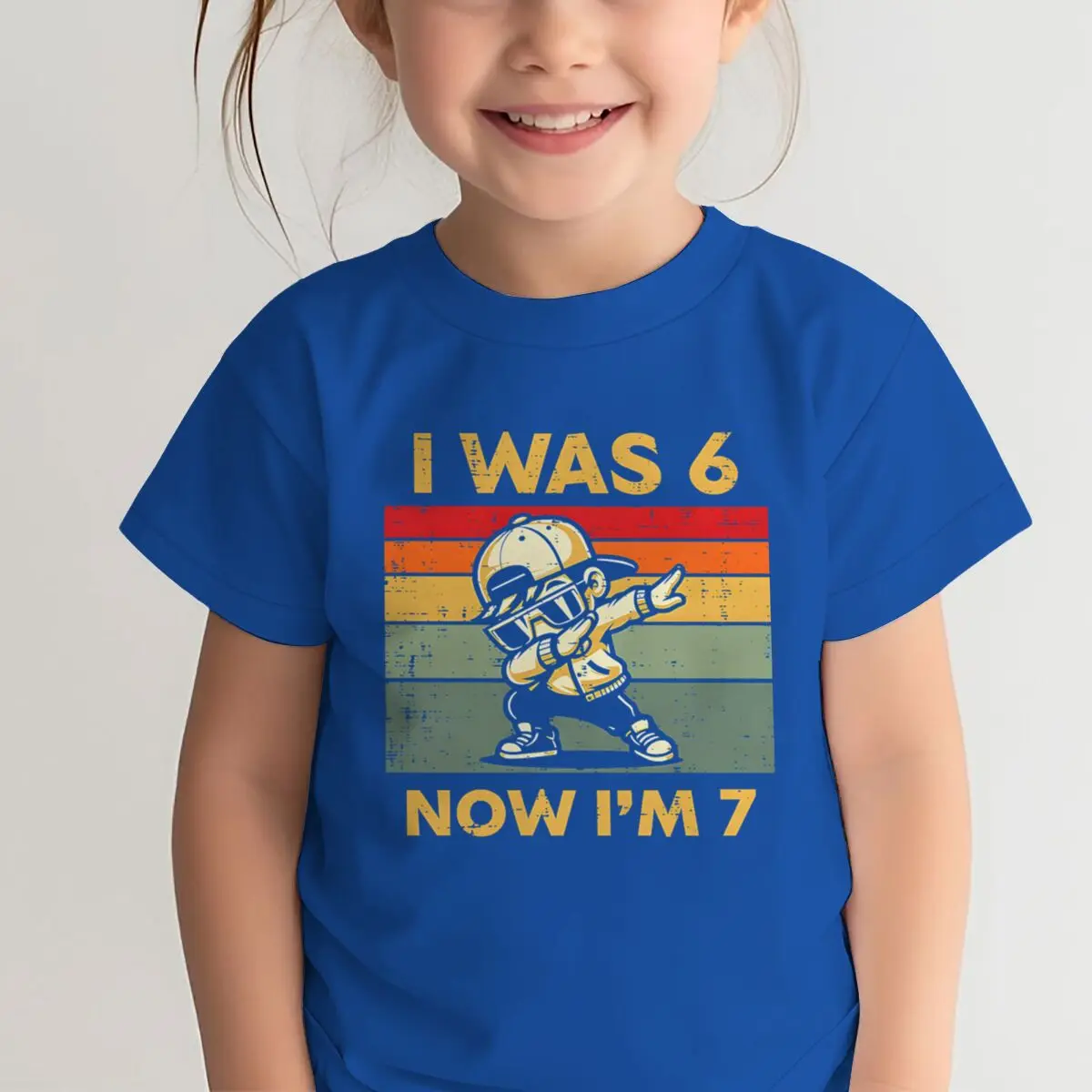 Kids Seven Year Old Cotton T-shirt Tops I Was 6 Now I'm 7 Birthday Funny 7th B-day Gift for Boy 67 Meme Birthday Cotton Tee