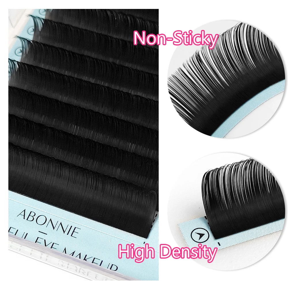 Abonnie Cashmere Lashes Classic Individual Eyelash Extensions Fluffy Volume Matte Black Cilios Wszystkie rozmiary