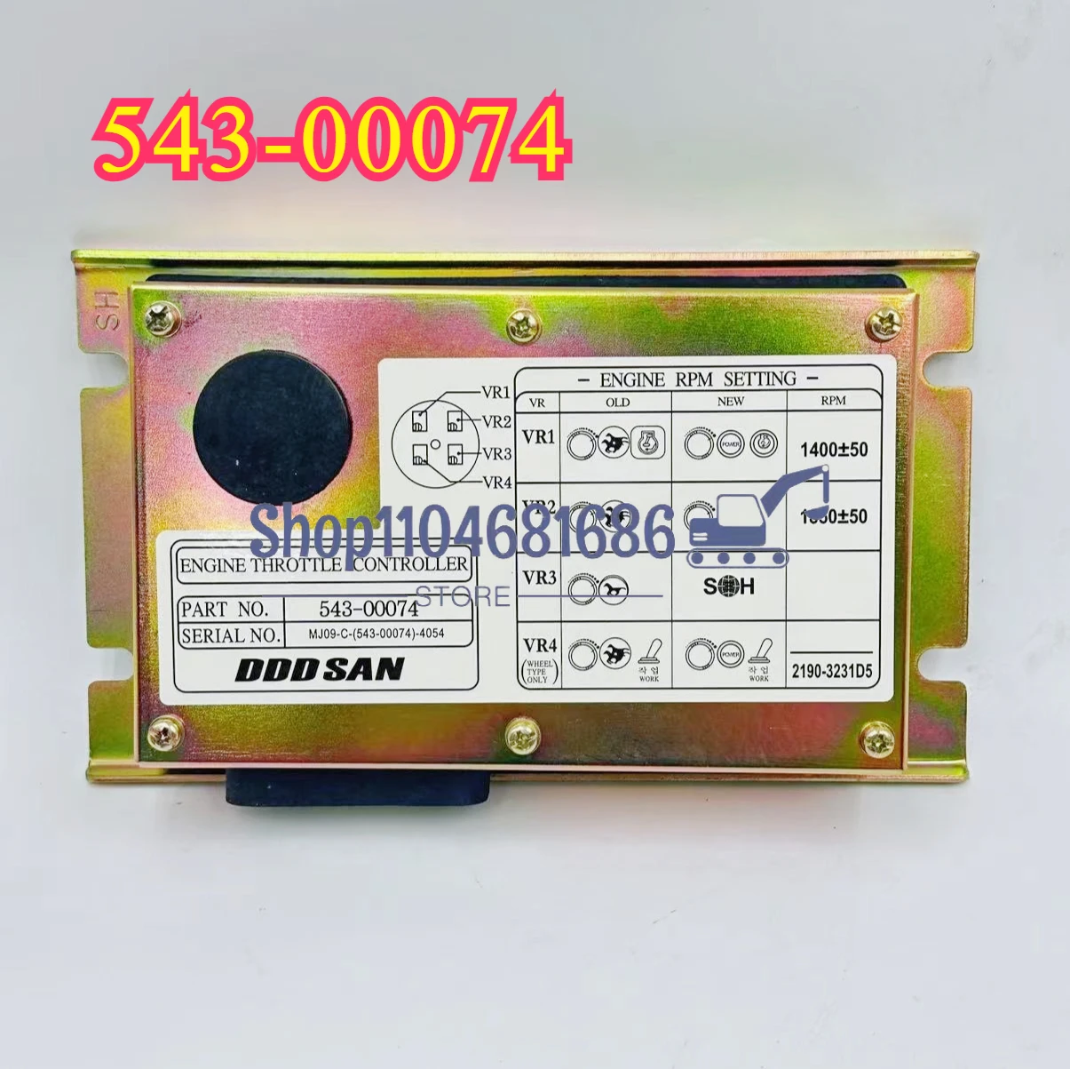 

For Doosan Daewoo Throttle Control Panel DH150 DH220 DH215 DH225-7 Dx225lc 543-00074 2543-1036 Computer Version Throttle Board