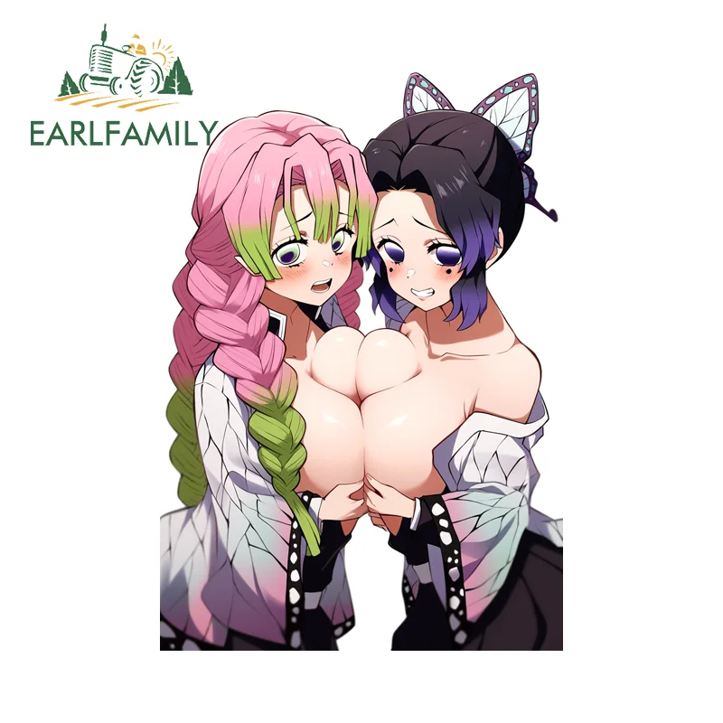 ملصق سيارة EARLFAMILY Waifu Kanroji Mitsuri NSFW من الصدر إلى الصدر مقاوم للطقس ملصق مضيف Waifu من الفينيل لتغليف السيارة RV ديكور