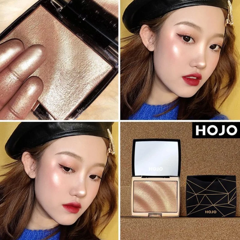 GUICAMI New Highlighter Makeup Shimmer Powder Highlighter Palette Base Illuminator Highlight Face Contour Golden Bronzer