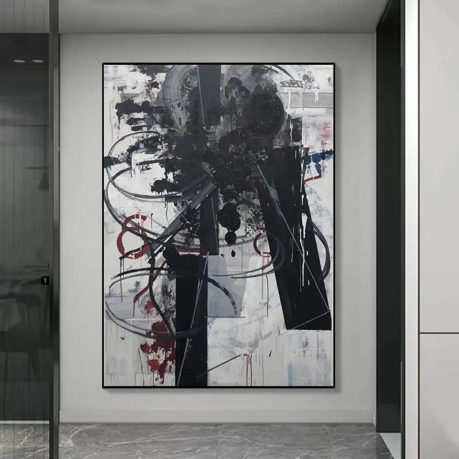 Frameless Canvas Painting Mhemyo Large Original Abstract Expressionism Hand Painted Oil Painting On Textured Canvas Modern Wall