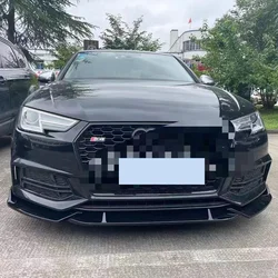 For Audi A4 S4 S-Line B9 2017-2019 Car Front Bumper Lip Spoiler Splitter Guards Cover Deflector Front Bumper Lip Chin Body Kit