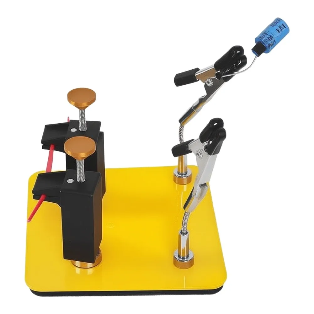 Magnetic Solder Stand With Flexible Rods And Board Holder For Welder Repair PCB Soldering Station Helping Hands Tool Yellow Base