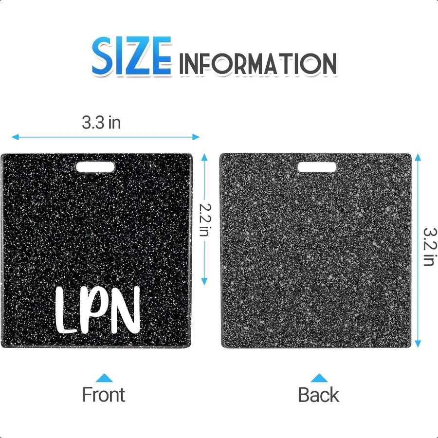 LPN شارة الأصدقاء بطاقة ممرضة التمريض الملحقات بريق الأسود شارة أفقية تحديد العلامات