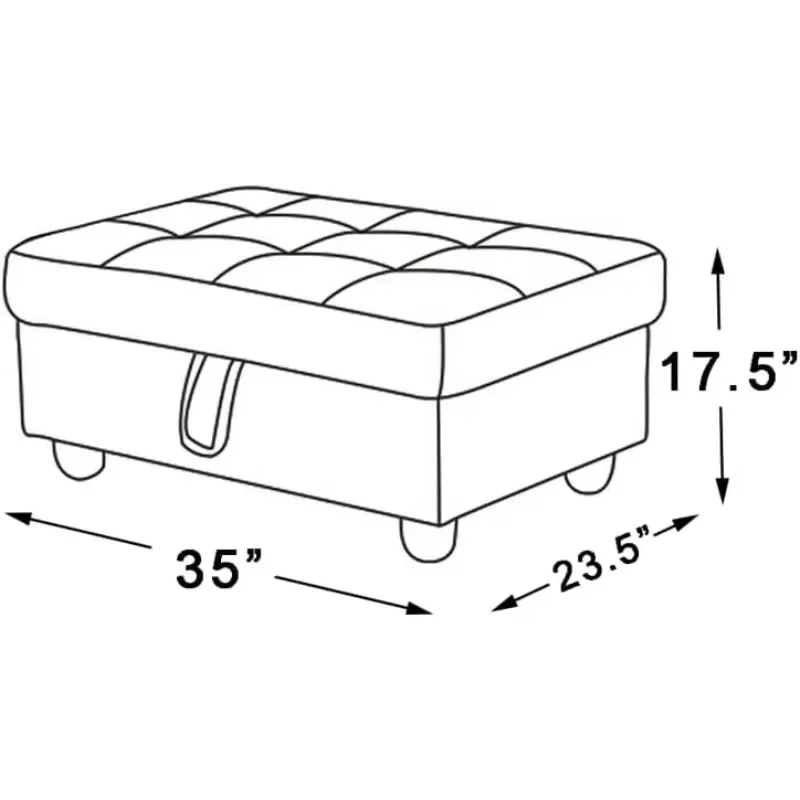 

[New Arrival, Limited Stock!]Large Faux Leather Ottoman Foot Rest Stool with Storage,35 in x 23 in x 18 in Stylish Storage Bench