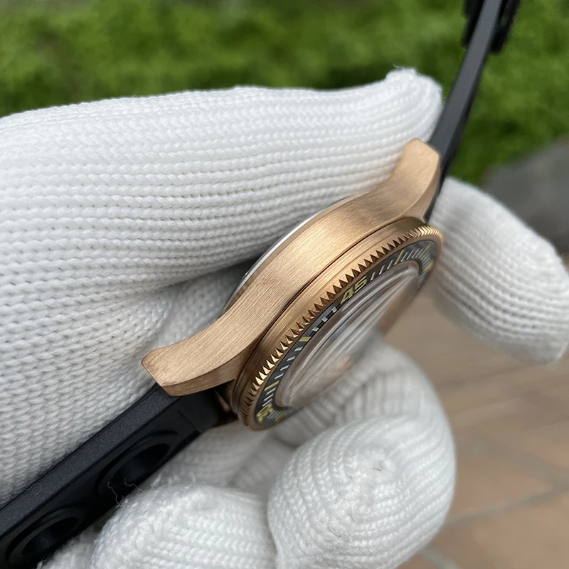 Reloj de buceo Steeldive para hombre CuSn8, reloj de pulsera mecánico automático militar de bronce 30ATM C3, espejo de zafiro luminoso NH35 militar