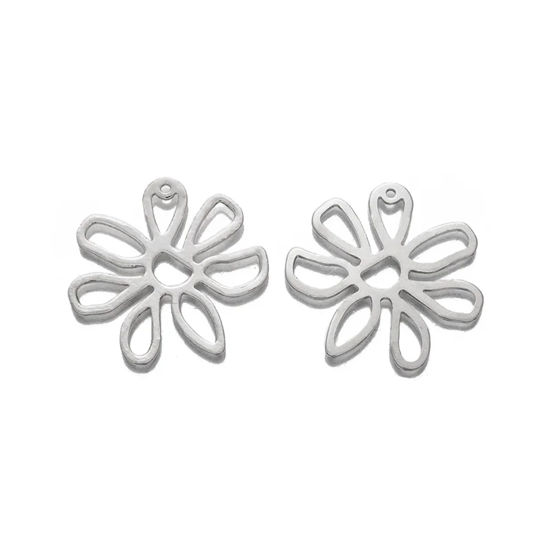 

10pcs Silver Plated Brass Flower Charms Pendant For DIY Handmade Earrings Necklace Jewelry Making Accessories