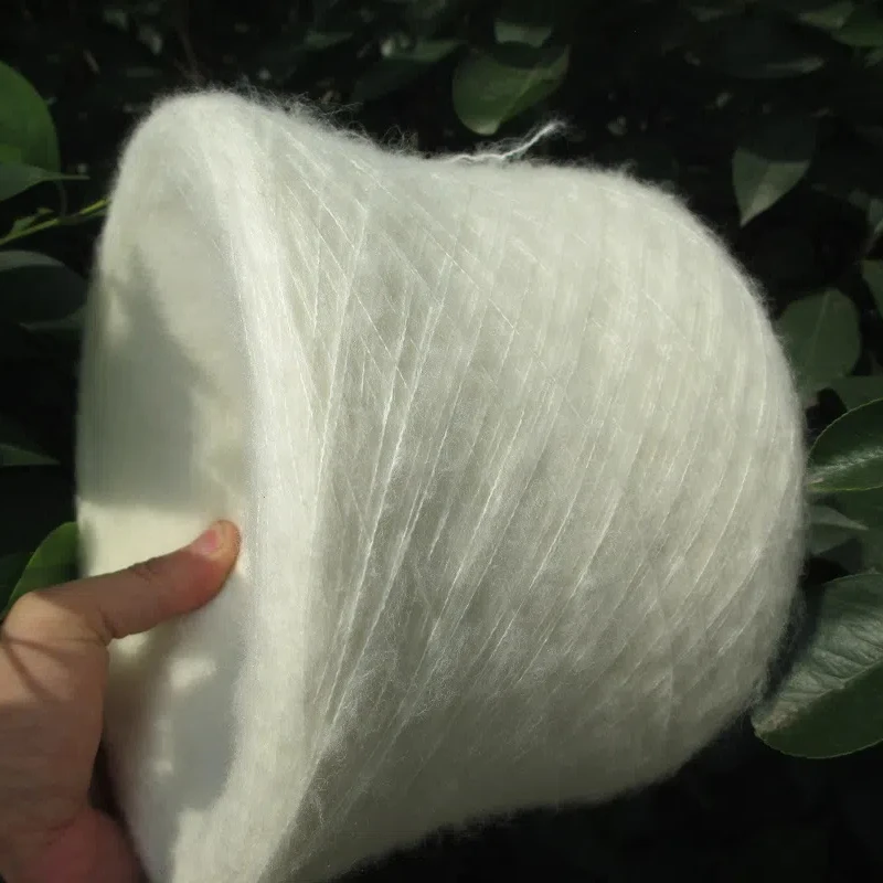 Mohair garn zum Stricken von Pullovern, Schal Schal decke, weicher Plüsch, weiße Farbe, bündig, klobige Häkel fäden, 100g/Ball