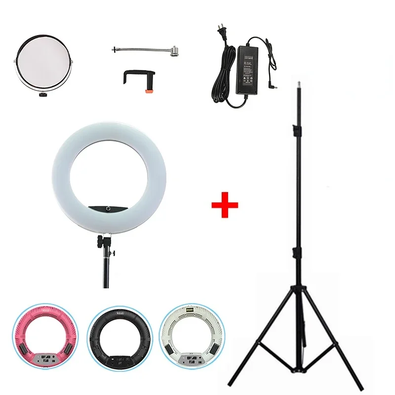 

Yidoblo Black FD-480II 18" Studio Dimmable Ring Light Photographic Photo Lighting+ Tripod (200cm) 5500K 480 LED Video Light Lamp