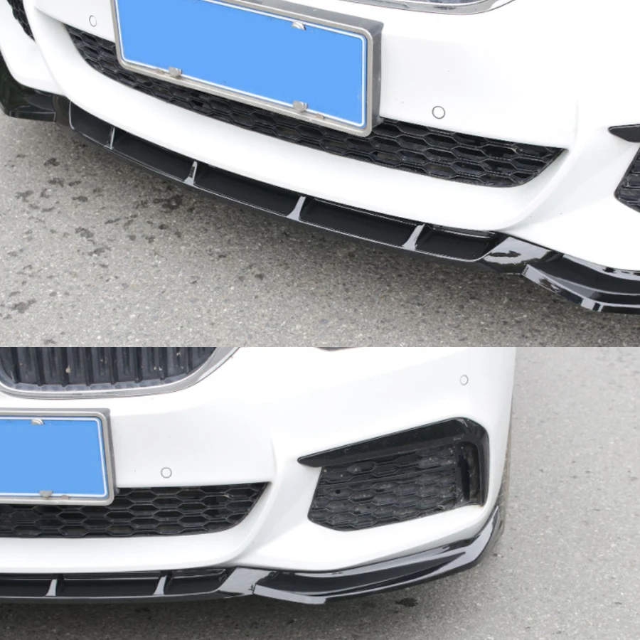 Przedni zderzak samochodowy Splitter Spoiler do BMW G30 G31 5 serii M Sport 2017 2018 2019 2020 ABS czarny błyszczący stroje Body