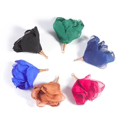 10Pcs Mesh Chiffon Charm Pendant Colorful Flower Shape Fabric Pendant For Handmade Women's Earrings DIY Jewelry Accessories