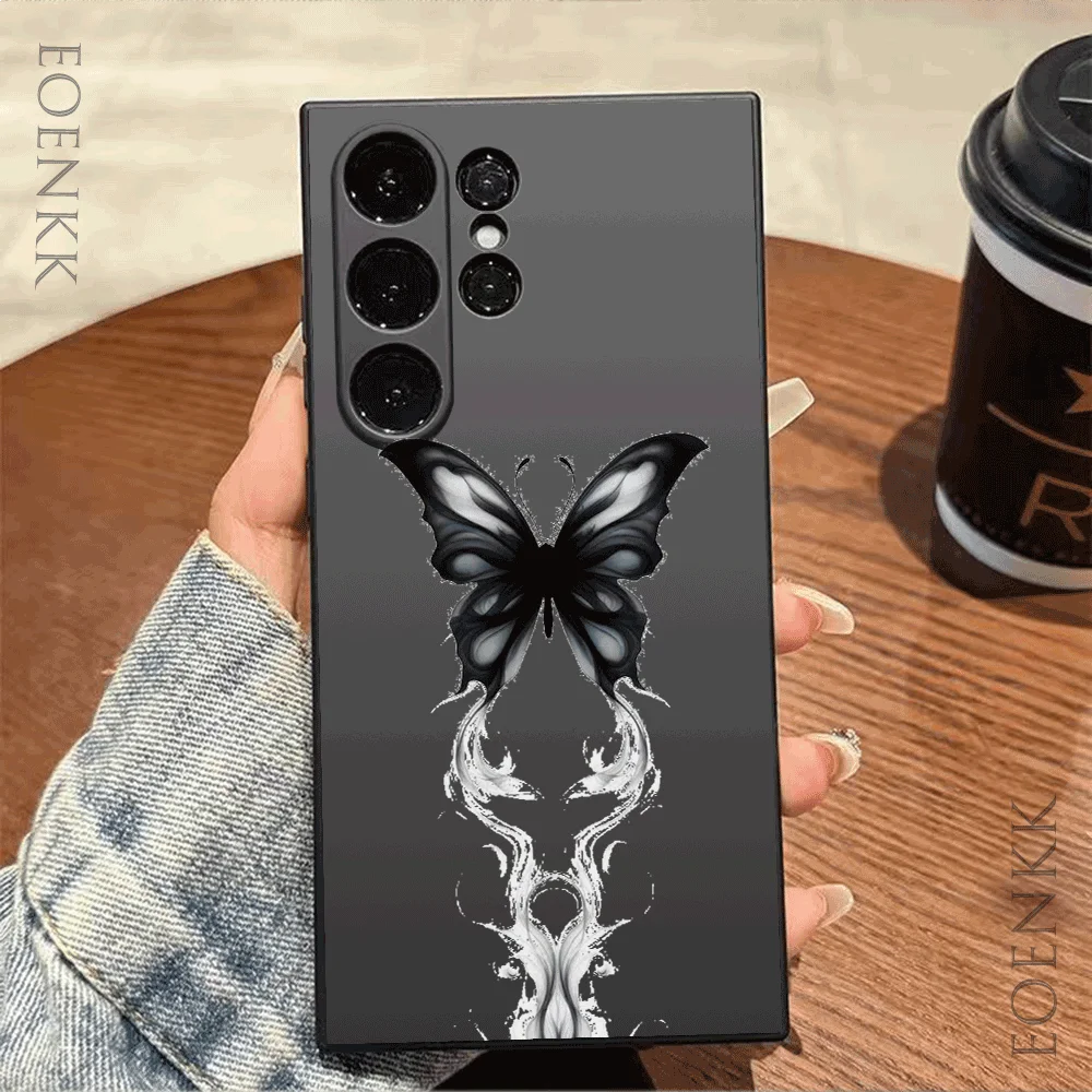 

Black Butterfly Silicone Case for Samsung S24/S23/S22/S21/Note 20/10 Lite - Anti-Slip, Slim, Anti-Fall TPU Cover, Fashion Gift