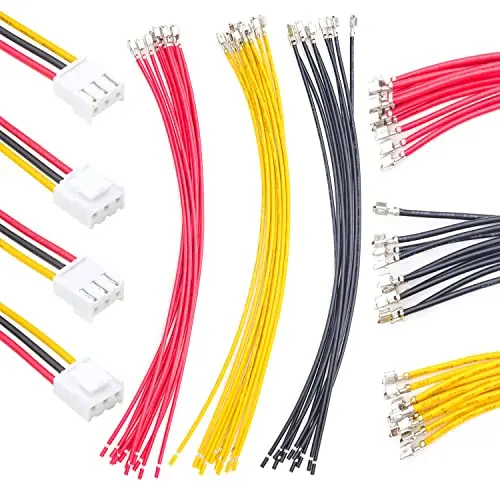 Jst-VH Kit de soquete de 3 pinos, 18AWG cabos fio, 3.96MM, total de 8 conjuntos com 24pcs, 210mm