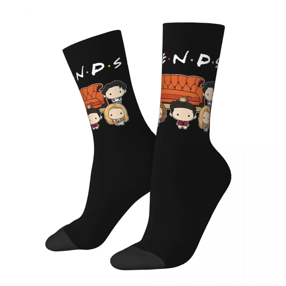 Hip-hop Friends Cartoon Sports Socks American TV Show Polyester Long Socks for Women Men Breathable