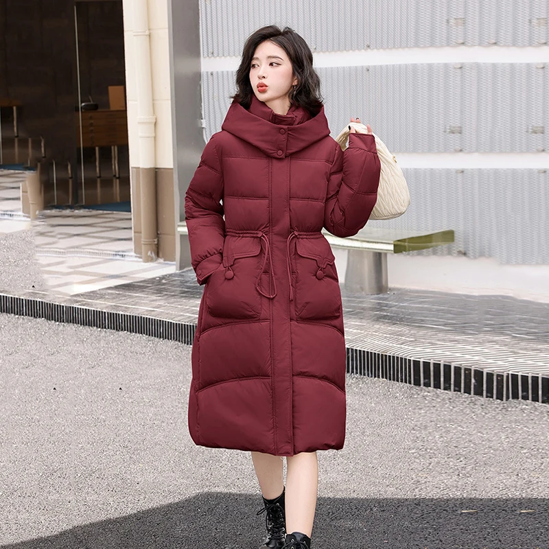 New Winter Warm Thick Long Down Jackets Parkas Women Puffer Jacket Elegant Women\'s Clothes Winter Hooded Down Cotton Padded Coat