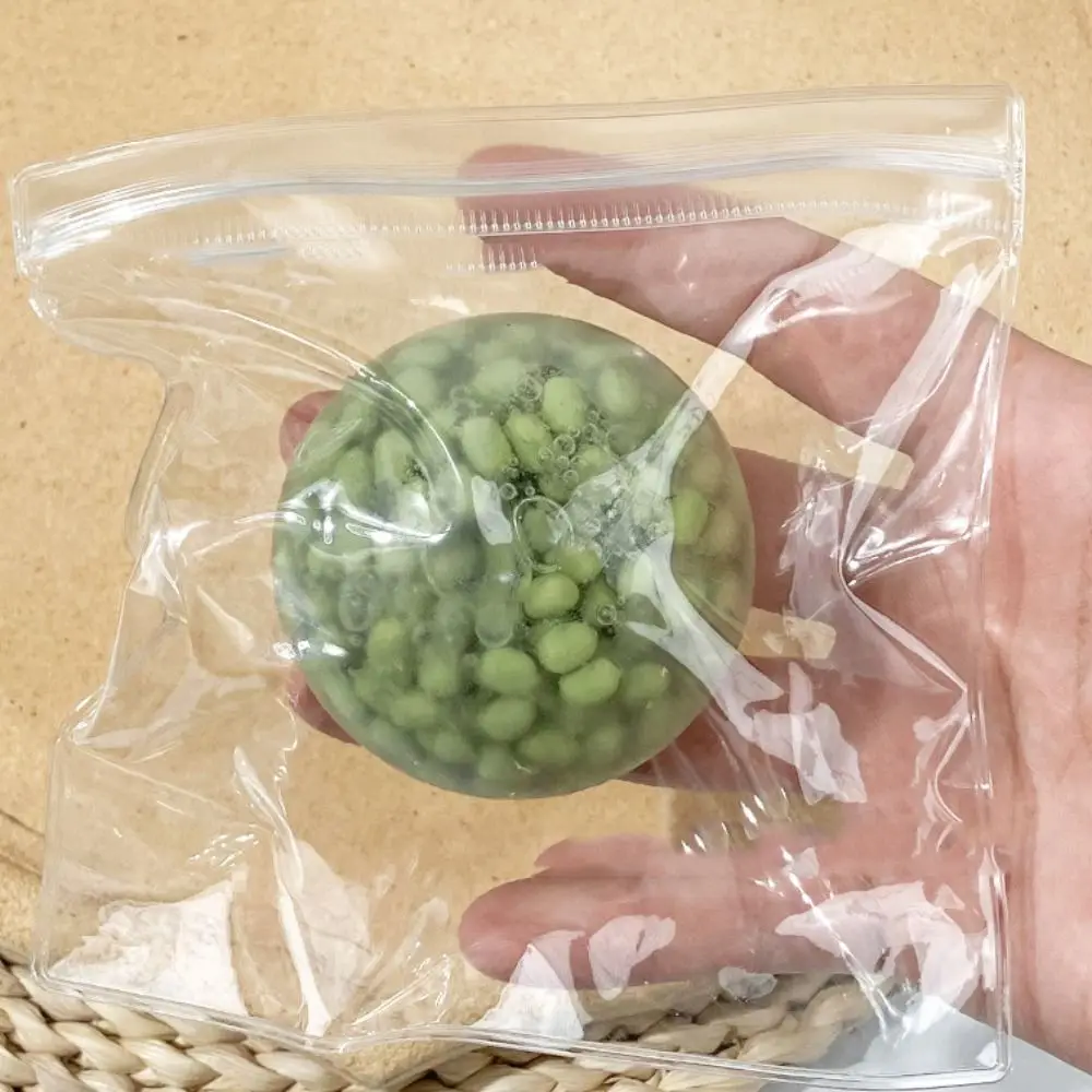 Juguete de perlas adhesivas de crecimiento lento para niños, frijoles rojos, simulación de perlas súper suaves de rebote lento, perlas elásticas coloridas, juguete para apretar